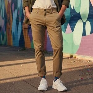 American Eagle Outfitters Slim Straight Khaki Chino Pants Mens 36 32